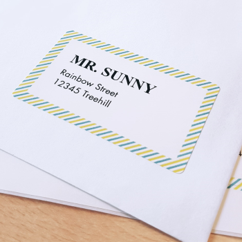 Envelope with a designed address label