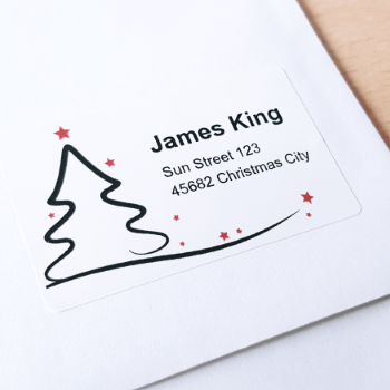 Envelope with a festive address label