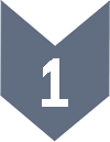 Gray arrowhead with the number one in the centre, pointing downwards.