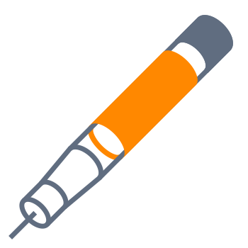 An orange marker with a gray body, displayed against a neutral background colour.