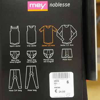 Laser-activatable labels: Product labelling label on Mey packaging