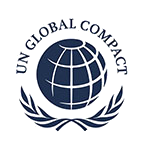 Logo of the UN Global Compact featuring a stylized globe and a laurel wreath.