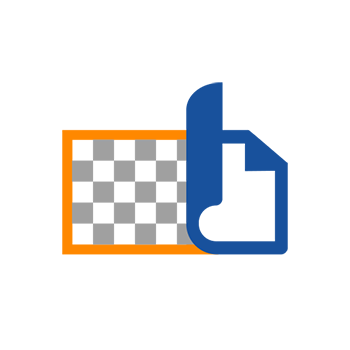 A graphic symbol featuring a checkerboard pattern and a thumbs-up icon, representing positive interaction or approval.