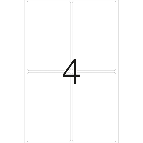 Ein leeres Layout mit vier Kästchen, in der Mitte steht die große Zahl „4“.
