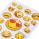 Eine Sammlung von verschiedenen Emoji-Stickern, darunter lachende Gesichter, Herzen und Sonnenbrillen-Emojis auf einem weißen Hintergrund.