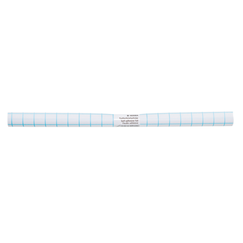 Rolle mit kariertem Papier, beschriftet mit Produktinformationen in der Mitte.