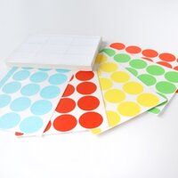 Labels on sheets, for printing machines, printing packages, colored dots.