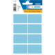 Blaues Etikettenblatt mit 40 leeren Aufklebern in der Größe 25 x 40 mm, verpackt in einer durchsichtigen Hülle.