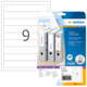 Rückenschilder für Ordner mit der Nummer 9, verpackt und bereit zum Einfügen. Enthält Etiketten für die Beschriftung.