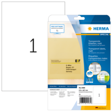 HERMA SPECIAL A4 film labels transparent matt