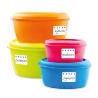Labeled freezer labels on Tupperware
