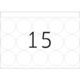 Ein Kalenderblatt mit der Zahl 15 in der Mitte, umgeben von leeren Kreisen.