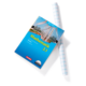 Mathebuch mit dem Titel "Mathematik 2.1" und einem blauen Cover, daneben ein Blatt kariertes Papier.