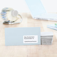 Long address label on envelope