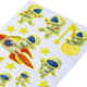 Bunte Aufkleber mit Astronauten, einer Rakete, einem Mond und Sternen in verschiedenen Posen und Designs.