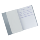 Ein offenes Notizbuch mit karierten Seiten, auf denen handschriftliche Notizen und Daten vermerkt sind, darunter ein Datum und einige Aufzählungen.