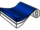 Blue, wavy paper on a roll that can be used for various applications, such as packaging or craft projects.