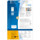 Rückseite einer Verpackung für HERMA Etiketten, mit Informationen zu Software, Anwendungshinweisen und verschiedenen Etikettenmustern.
