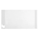 Weißes, rechteckiges Blatt Papier mit einem kleinen Aufkleber in der unteren linken Ecke.