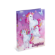A colorful notebook featuring unicorns and butterflies against a pastel background. The title 'Certificates' is clearly visible.