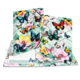 Colorful butterflies and flowers on a notepad and a folder, showcasing a cheerful, floral design.