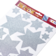 Glitzernde Sternaufkleber in verschiedenen Größen auf einer Trägerfolie, geeignet für Fensterdekoration.