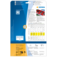 Rückseite einer Verpackung mit Informationen zu HERMA Produkten, QR-Code und Hinweisen zur kostenlosen Software.