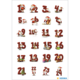 Advent calendar with numbers from 1 to 24, each number features a Santa Claus or festive motifs.