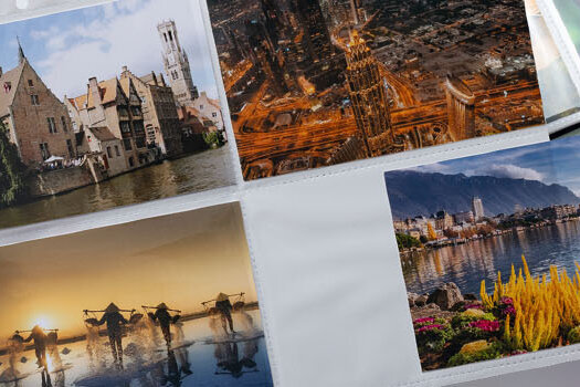 Photo album with photo sleeves and pictures