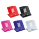 Fünf verschiedene Ständer in Rot, Schwarz, Pink, Blau und Weiß, geeignet für die Aufbewahrung von Dokumenten oder Tablets.