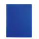 Blauer Ordner mit glatter Oberfläche, geschlossen und ohne sichtbare Beschriftung oder Details.