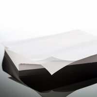 Blank labels: Stack of HERMA sheet labels, also known as laser labels.