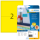 Gelbe Etikettenpackung mit der Nummer 2, hergestellt von Herma. Enthält farbige Etiketten für Kennzeichnungen.