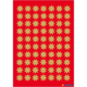 Ein roter Hintergrund mit einem Muster aus goldenen Sternen, die gleichmäßig über die Fläche verteilt sind.