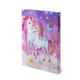 Two unicorns with colorful manes stand against a vibrant, starry background. Butterflies flutter around them.