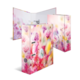 Ein dreiteiliges Möbelstück mit blühendem Blumenmuster in sanften Rosa- und Pastelltönen.