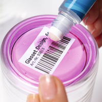 Label on glass that is removed with label remover.