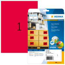 Neon-Etiketten-Packung von Herma mit der Nummer 5048, enthält 20 Etiketten in verschiedenen Farben, geeignet für Beschriftungen.
