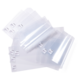 Eine Sammlung transparenter Dokumentenhüllen in verschiedenen Größen, teilweise mit Etiketten versehen.