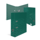 Grüne, geometrisch gemusterte Wände mit Türöffnungen und einem Wasserhahn in der Mitte. Ideal für Außenbereiche oder öffentliche Einrichtungen.