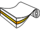 Roll of paper, partially unwrapped, with a yellow line on the surface.