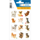 Stickers featuring various dogs in different poses and breeds, including a Chihuahua, a Dalmatian, and a Poodle.