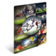 Collage von Fußballspielern in Aktion, die verschiedene Spielszenen und Techniken zeigen, darunter Schüsse, Dribblings und Tacklings.