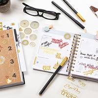 Application image: Creative sticker pasted in a notebook.