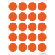 Ein Blatt mit 20 großen, orangefarbenen Kreisen, gleichmäßig in einem Raster angeordnet.