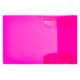 Ein leuchtend pinkfarbener Ordner mit einer transparenten Vorderseite und einer glatten Oberfläche.