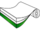 A stack of paper with a roll that is partially unrolled shows a green underside and a white top.