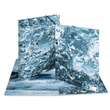 Wasseroberfläche mit Blasen und Wellen, die in einem dreidimensionalen Effekt dargestellt ist.