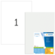 Ein Blatt mit der Nummer 1 und eine Verpackung für A3-Etiketten von HERMA, die Informationen über das Produkt enthält.