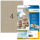 Etiketten aus Silphie-Papier, verpackt in einer transparenten Hülle. Enthält Beispiele für die Verwendung mit Gläsern und Keksen.